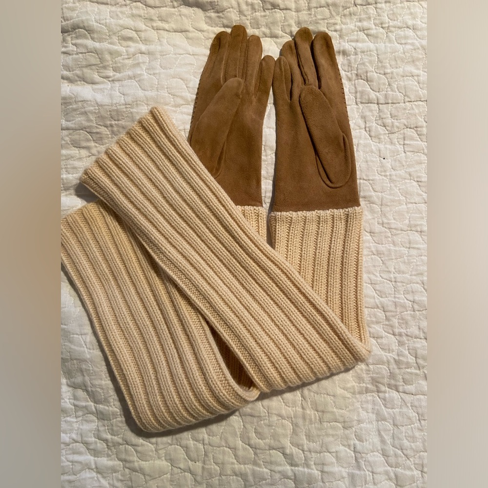 Christian Dior Vintage Suede Gloves Size 6.5
